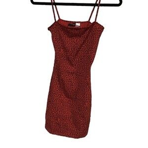 Cocktail party puma print feminine divided size 2 midi dress